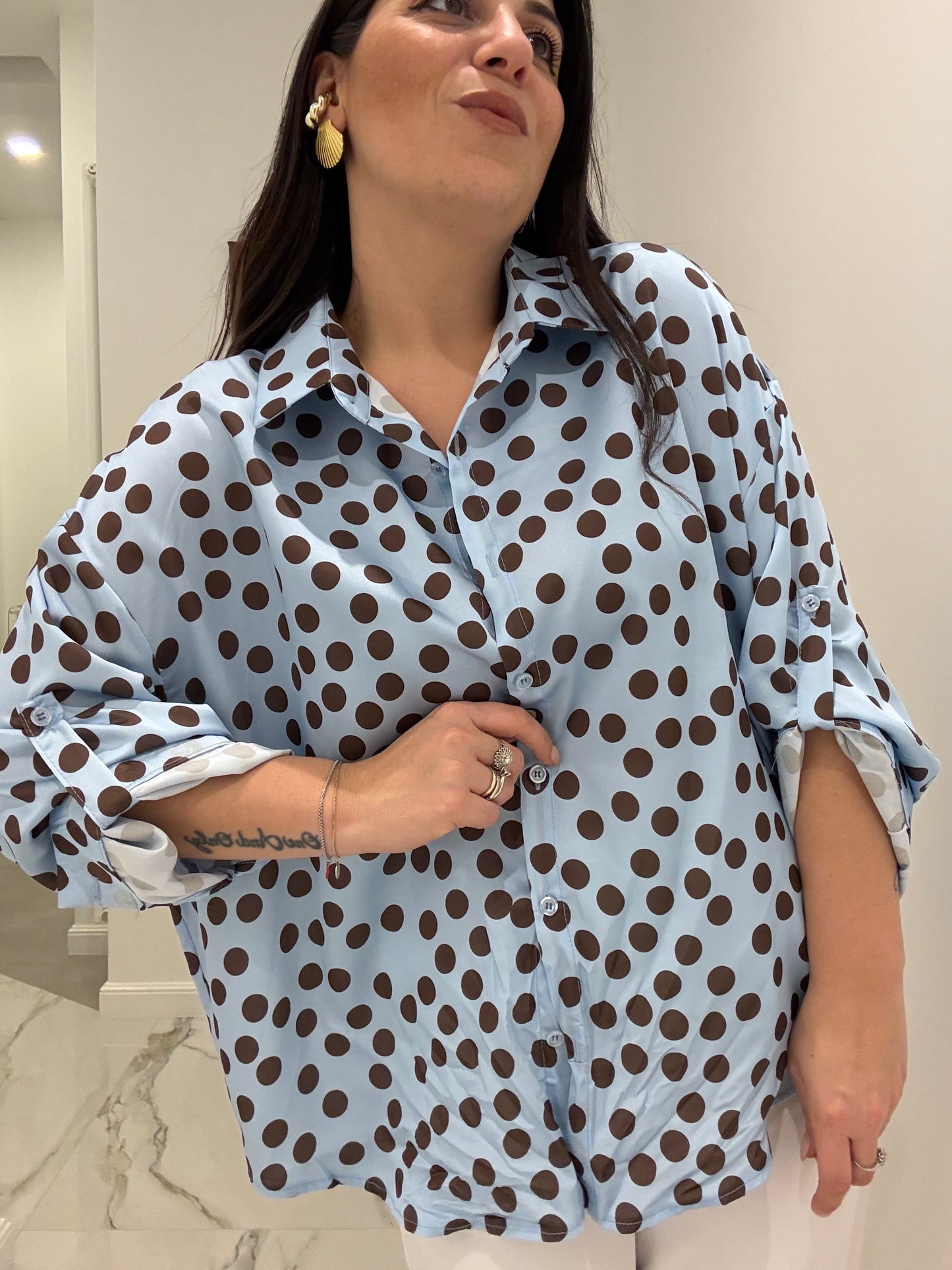Camicia Satin Pois