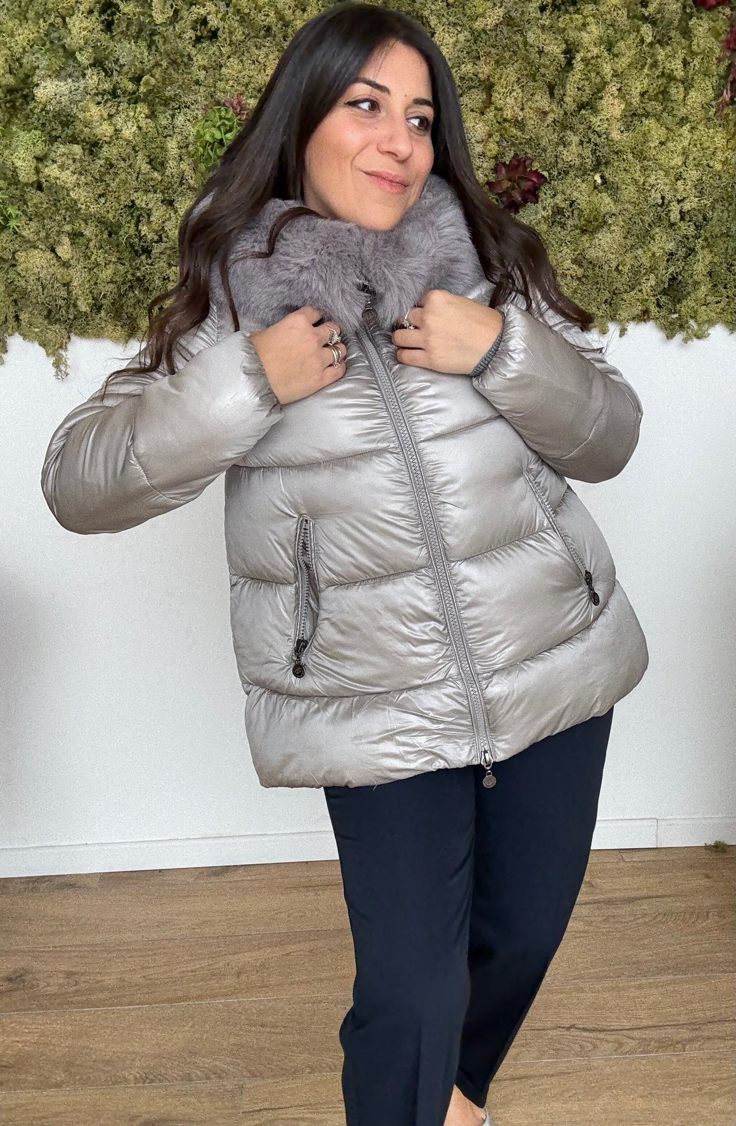 Piumino Corto Pelliccia