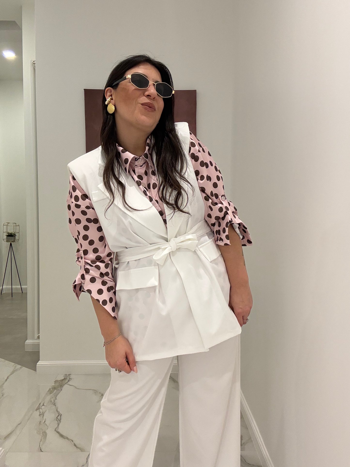 Camicia Satin Pois