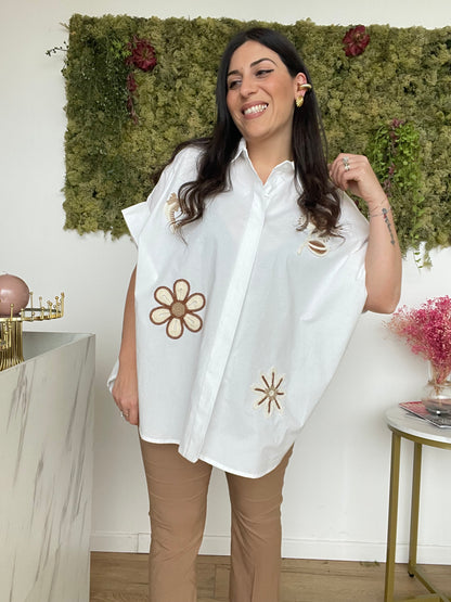 Camicia Over ricamo