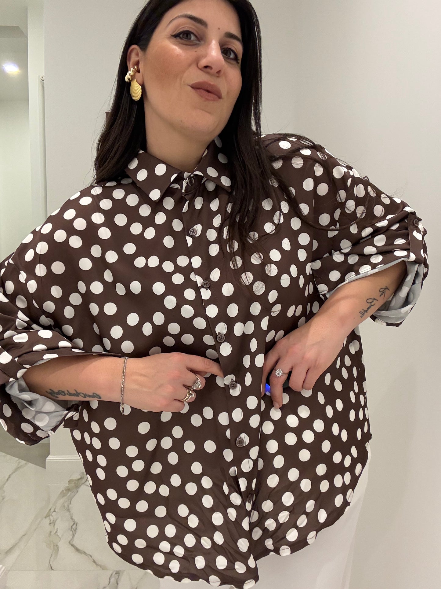Camicia Satin Pois