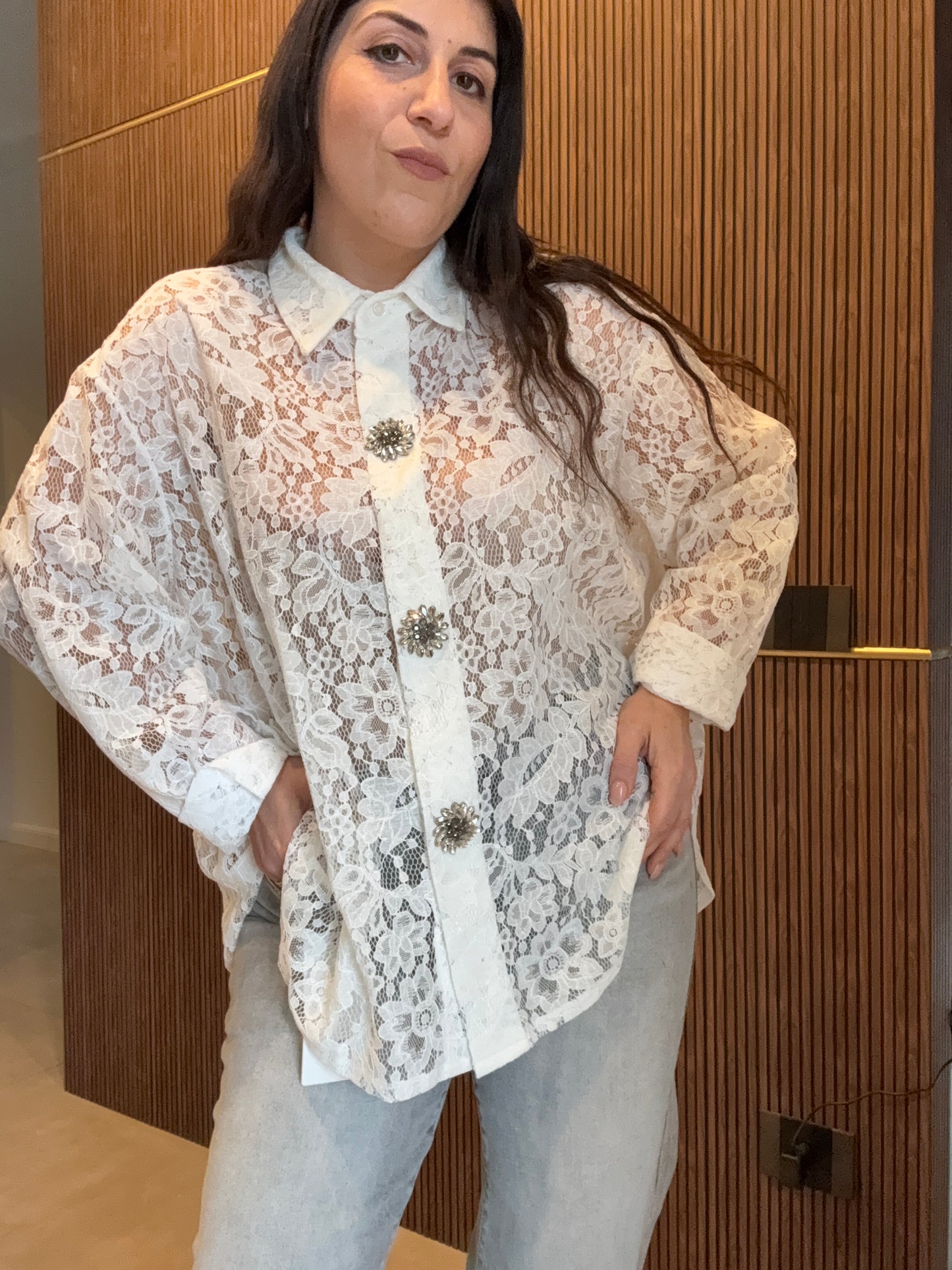Camicia Pizzo Gioiello