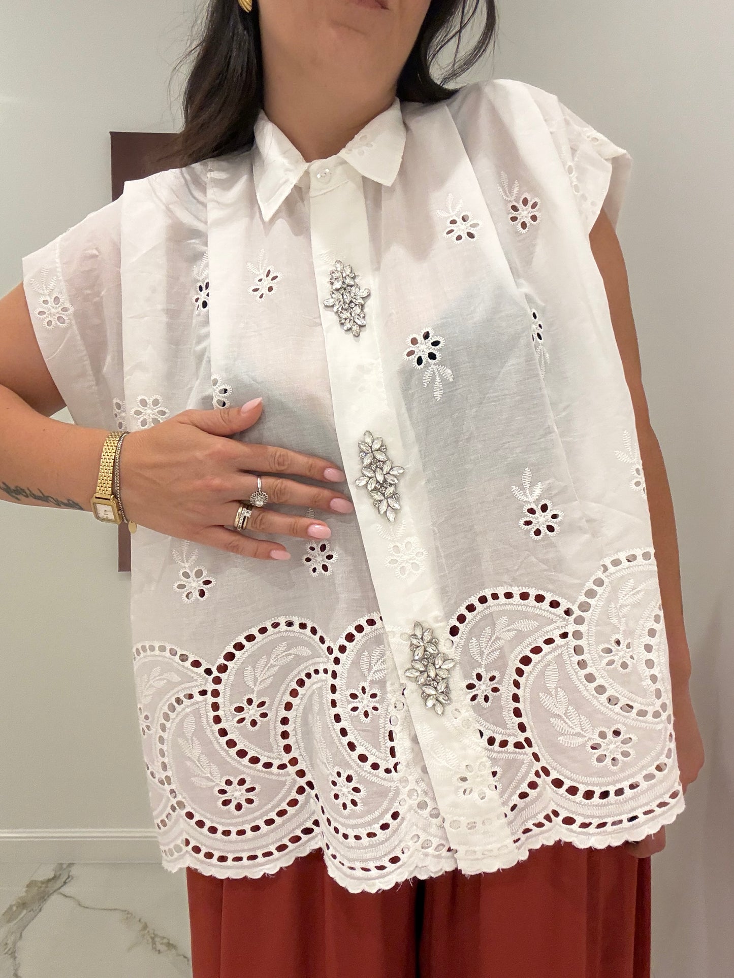 Camicia Pizzo San Gallo