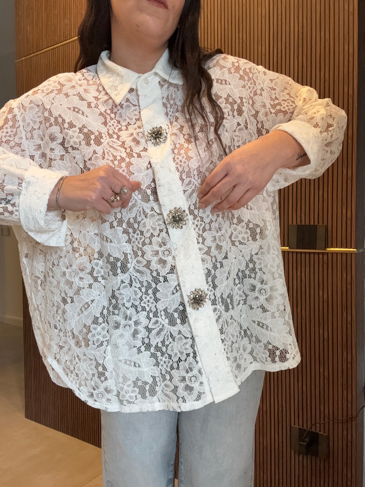 Camicia Pizzo Gioiello
