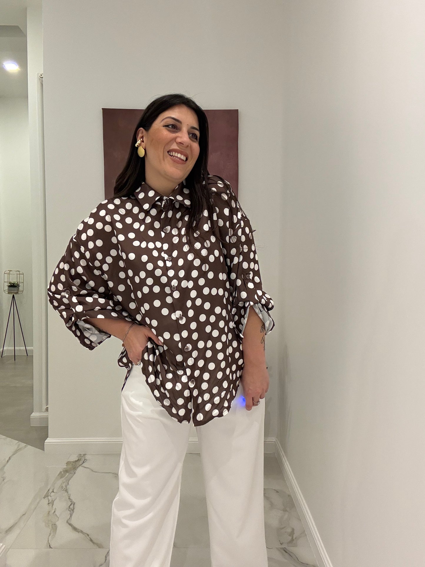 Camicia Satin Pois