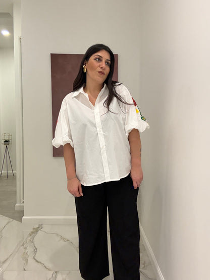 Camicia Manica Ricamo