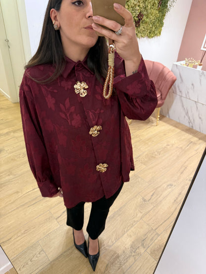 Camicia Bottoni Borgogna