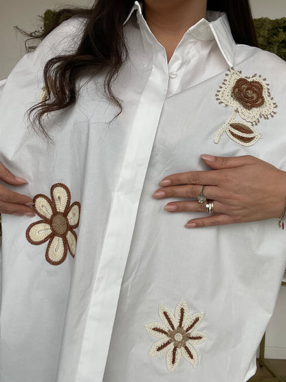 Camicia Over ricamo