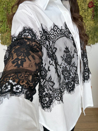 Camicia Cotone & Pizzo