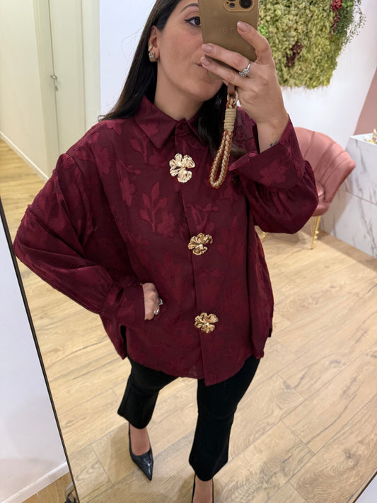 Camicia Bottoni Borgogna