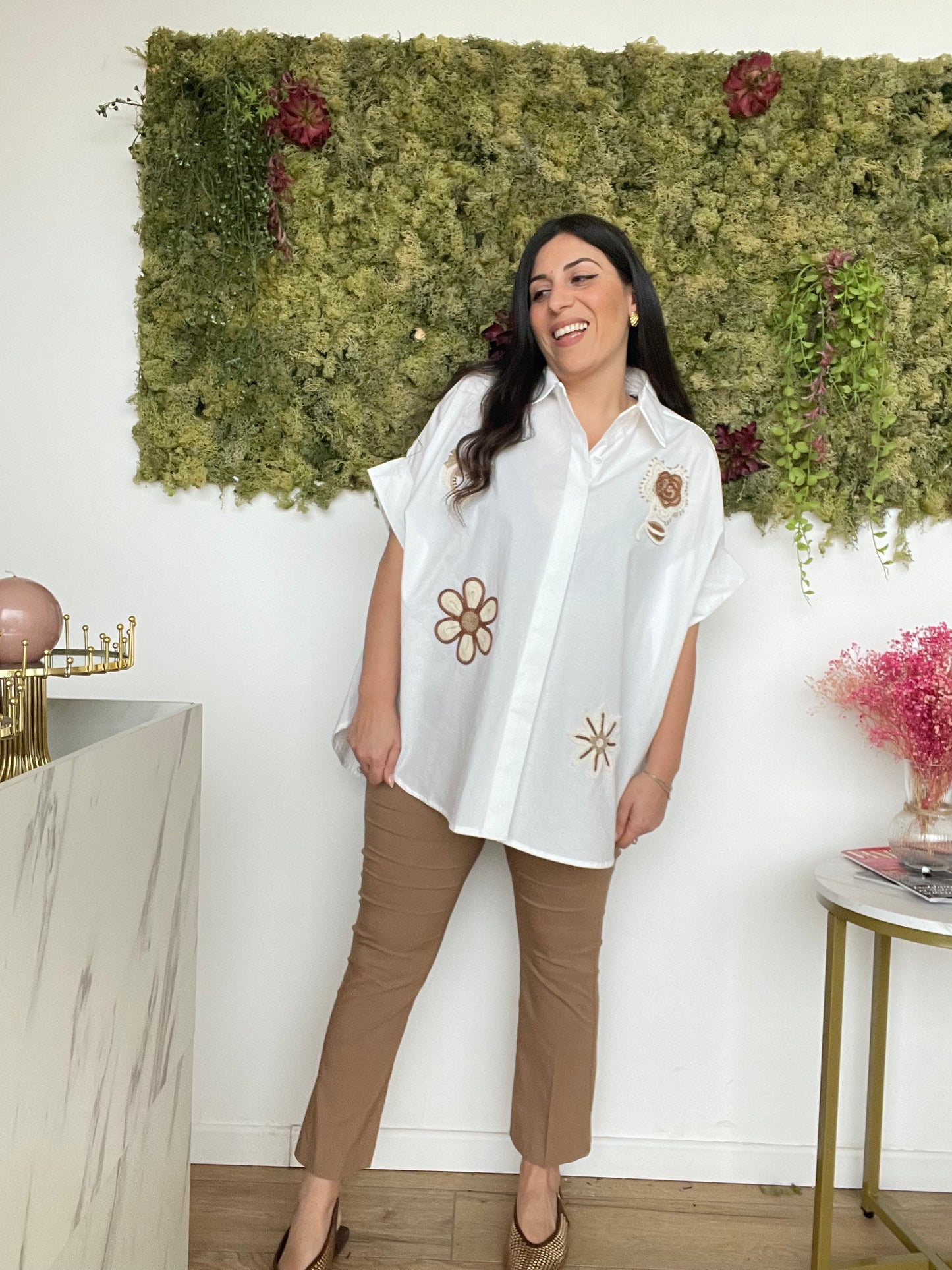 Camicia Over ricamo