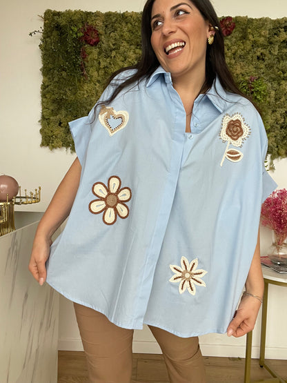 Camicia Over ricamo