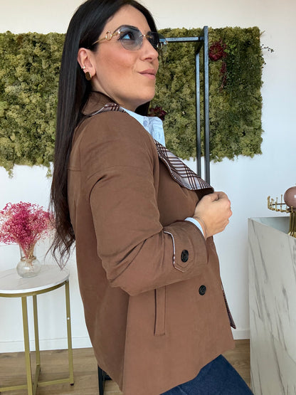 Trench corto quadri