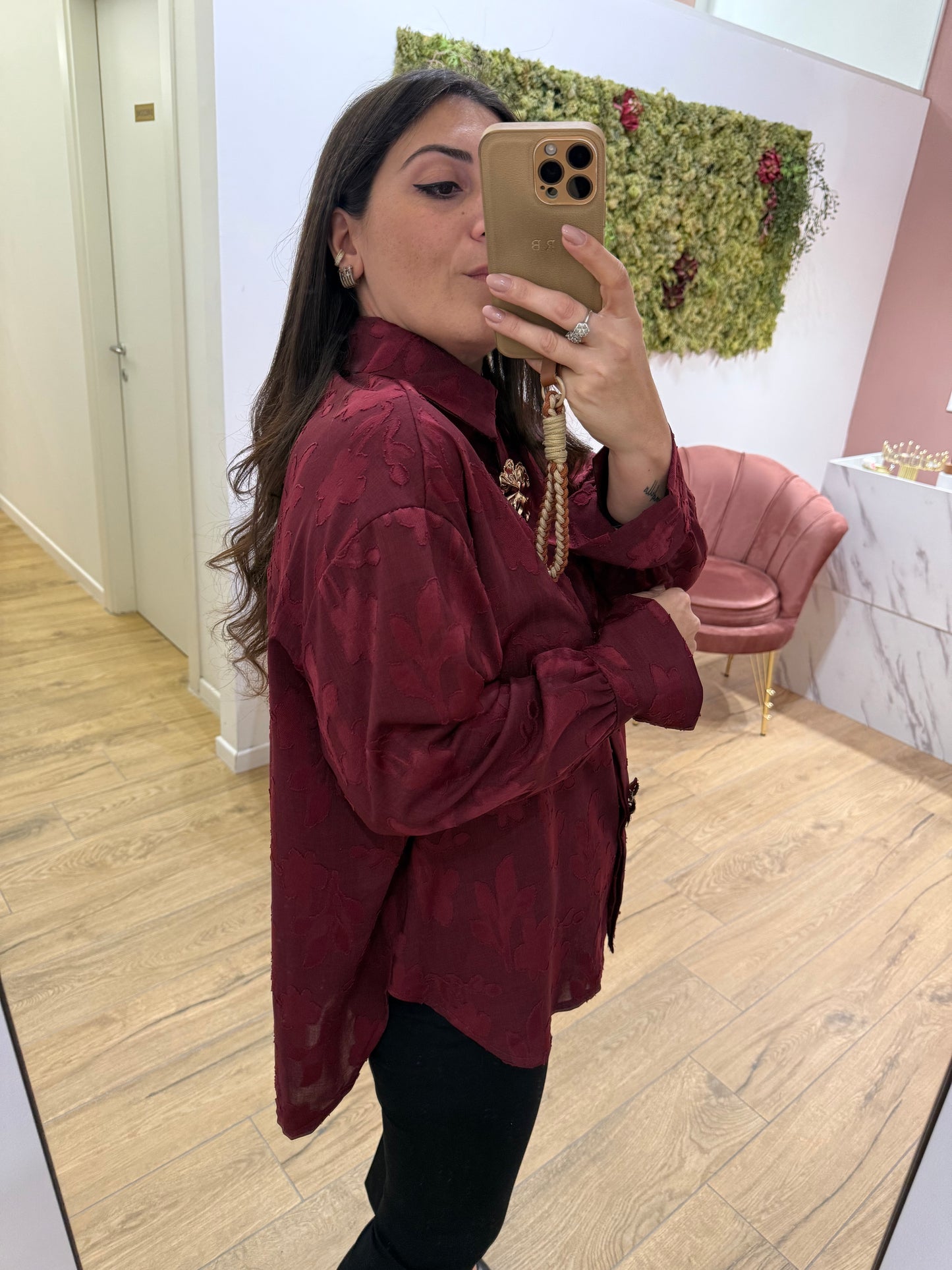 Camicia Bottoni Borgogna