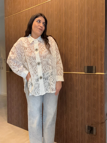 Camicia Pizzo Gioiello